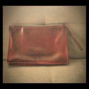 Vintage Coach burgundy leather Clutch